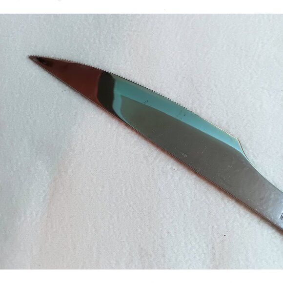 Vintage YAX kitchen knife 13", serrated blade 7.25" wood handle - Picture 4 of 5